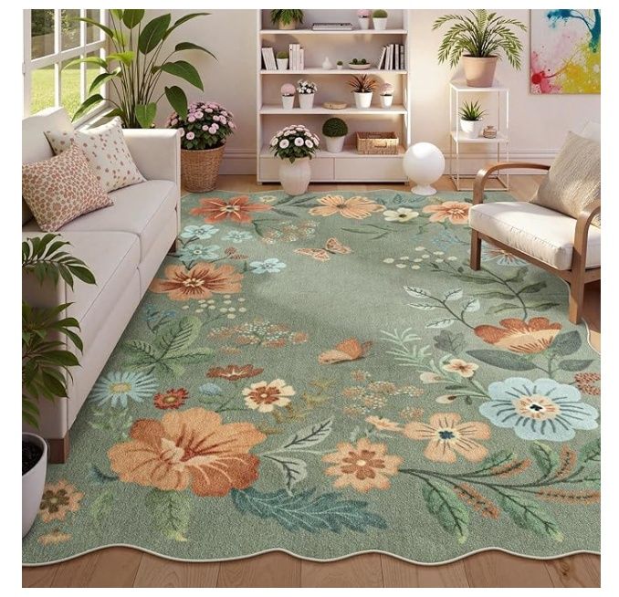 Lahome Floral Washable Rug 8x10