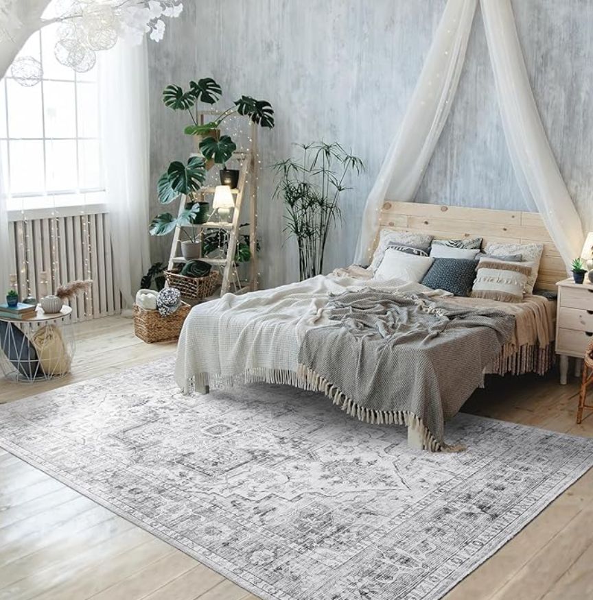 Mandala Machine Washable Area Rugs 5x7 Ft