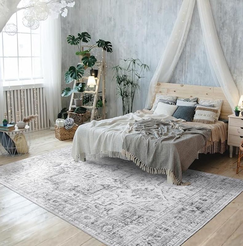 Mandala Machine Washable Area Rugs 5x7 Ft