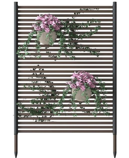 Outdoor Privacy Screen Freestanding, Metal and PE-Coating