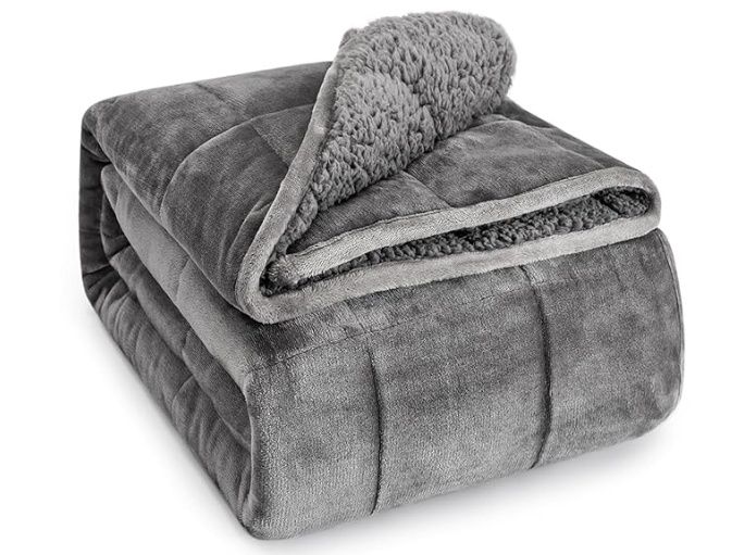 Sivio Weighted Blanket for Adult, 15lbs Sherpa Fleece Heavy Blanket