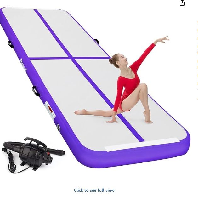 FBSPORT Inflatable Gymnastics Air Tumbling Track Mat 6.6ft, Colour: Purple