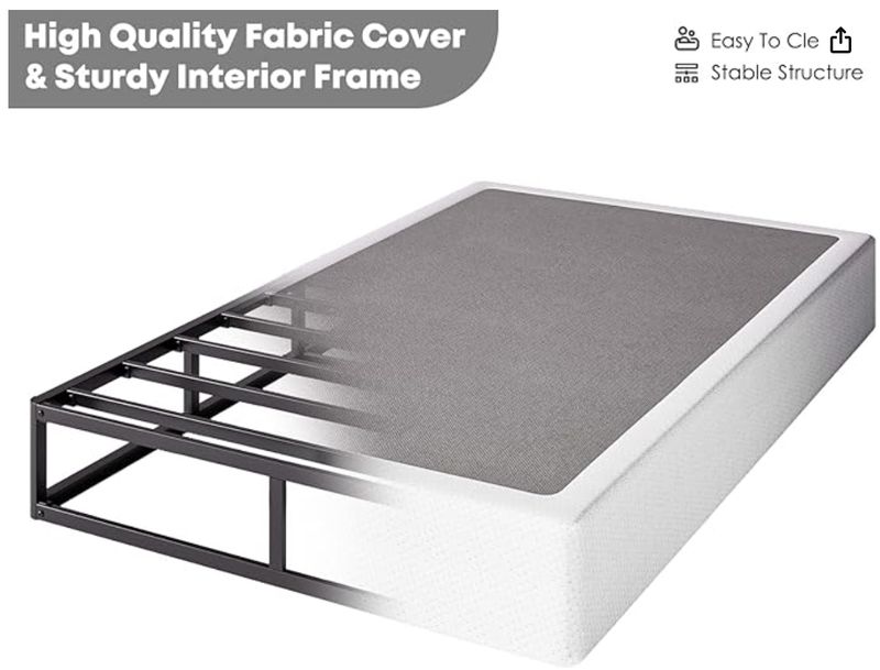 RLDVAY Metal Twin-Size Box-Spring w/Fabric Cover