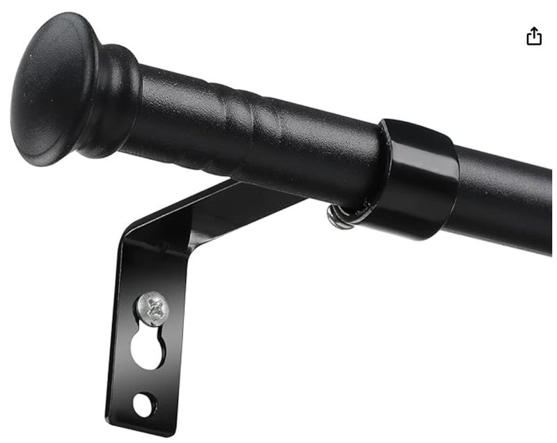 Daneried Matte Black Curtain Rods