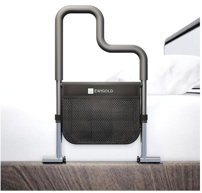EWIGOLD Dual-Bar Bed Rails for Seniors - Adjustable Bed Rails