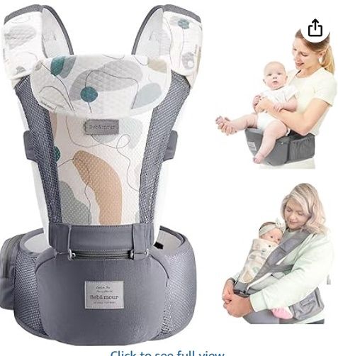 Bebamour Mesh Newborn Baby Carrier Front and Back Carry