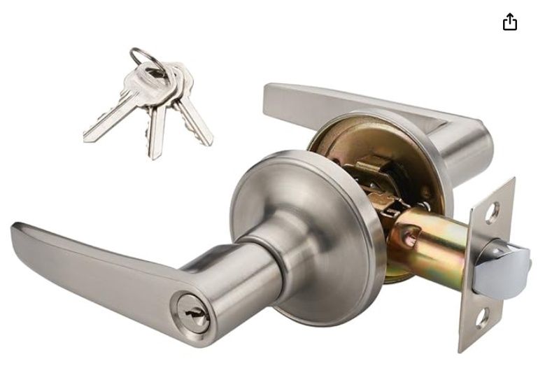 MANREN Lever Keyed Entry Door Lever Handle Lock
