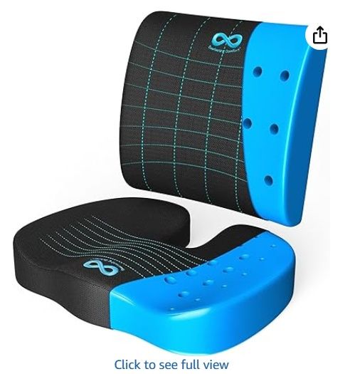 Everlasting Comfort Cushion, Colour: Lumbar Support &amp; Office Chair Cushion Combo