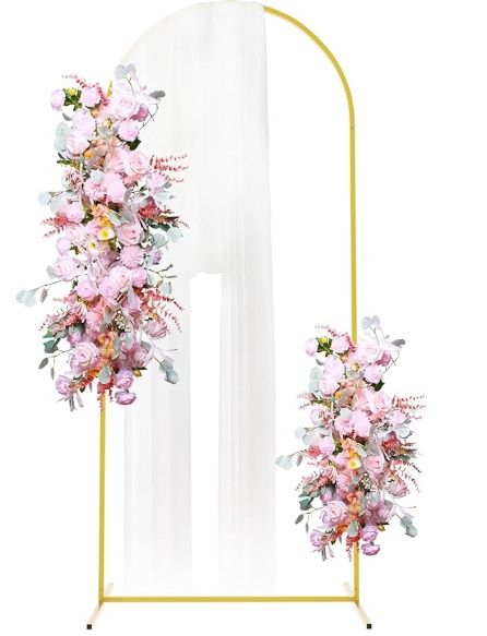 Putros 6FTx2.6FT Gold Metal Wedding Arch