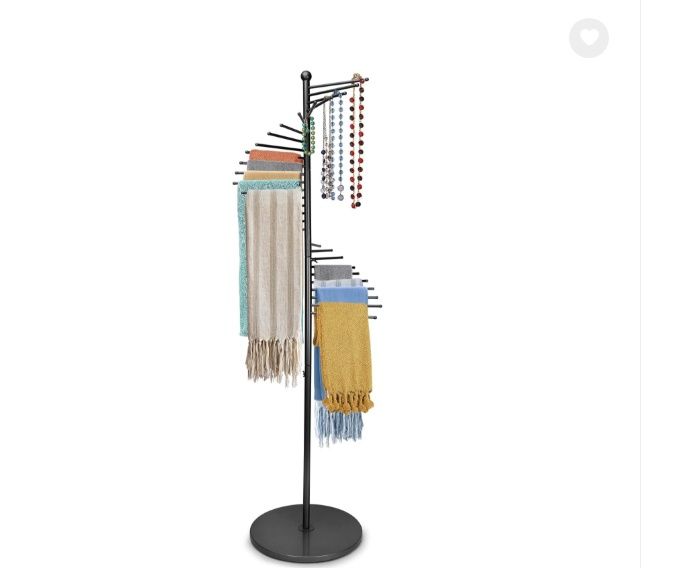 Ockyooz Metal Scarf Rack, Freestanding Spiral Scarf Holder