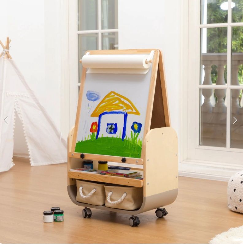 BanaSuper 3-in-1 Kids Art Easel with Wheels