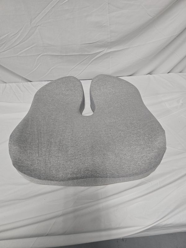 Grey seat back support cushion 18 x 19 inches