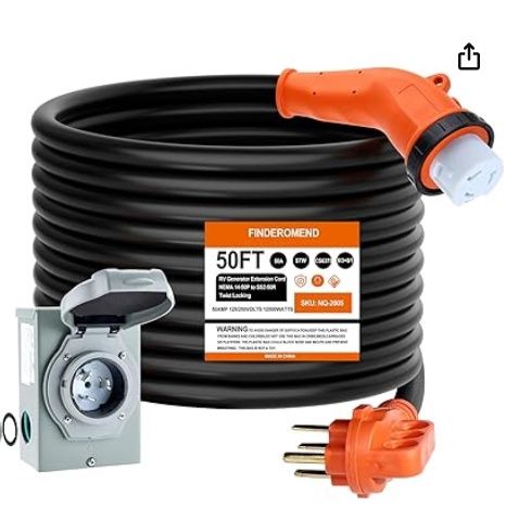 Finderomend 50FT 50 Amp Generator Cord