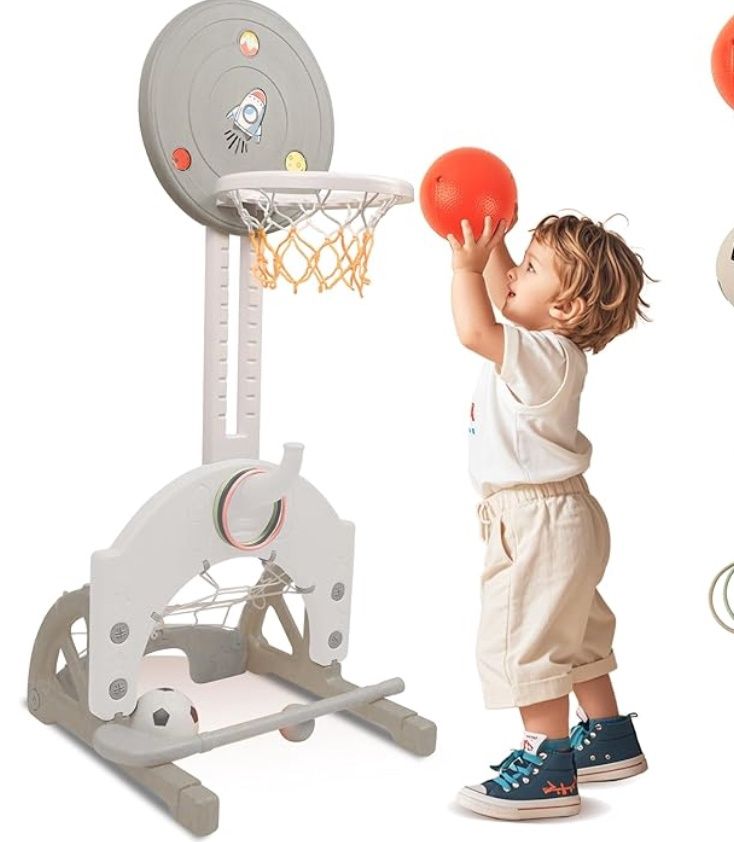 hoopyosms 4-in-1 Toddler Basketball Hoop