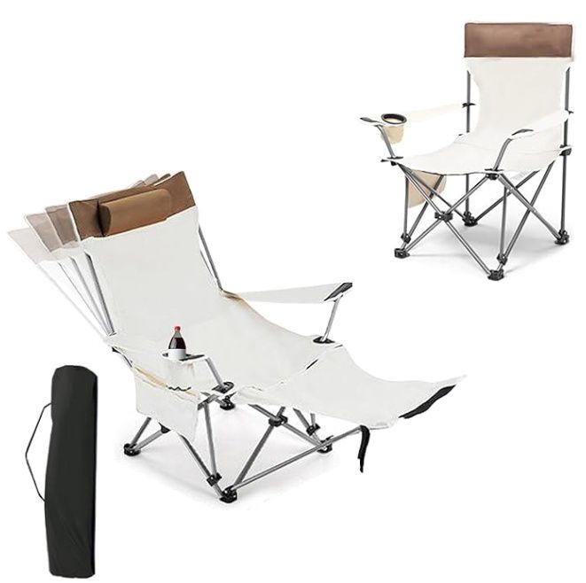 2 in 1 Folding Camping Lounge Chair