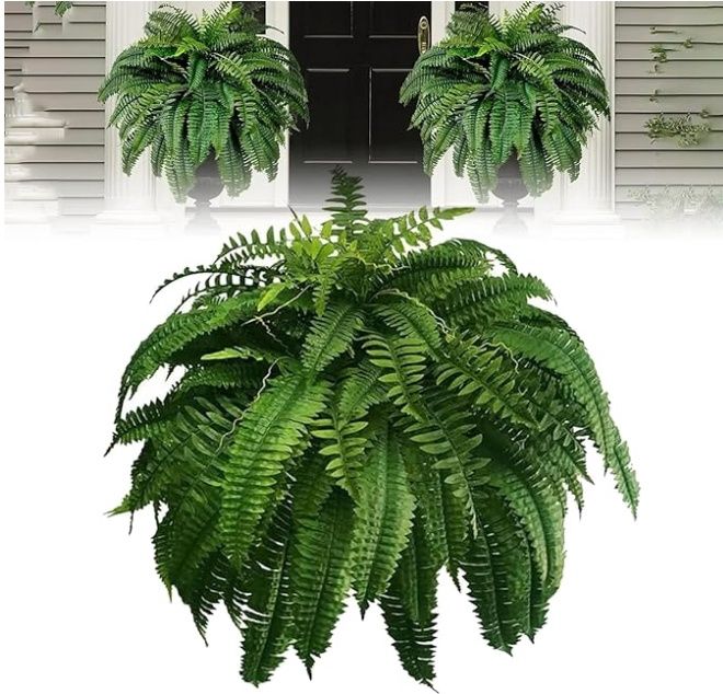 Uv Resistant Lifelike Artificial Boston Fern, 88 Branches