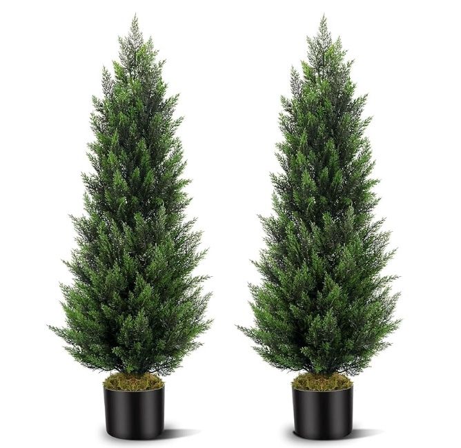 Artificial Topiary Cedar Trees 4FT Tall 2 Set