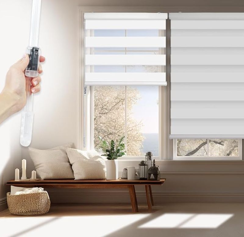 Foiresoft Blackout Zebra Blinds White 33x64