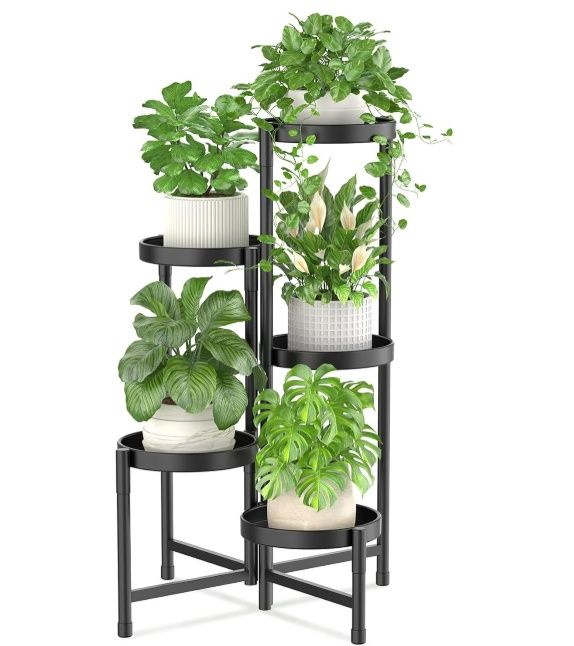 5 Tier Metal Plant Stand for Indoor Outdoor