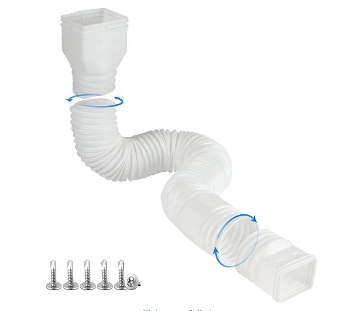 plusgutter White 1-Pack Rain Gutter Downspout Extensions Flexible