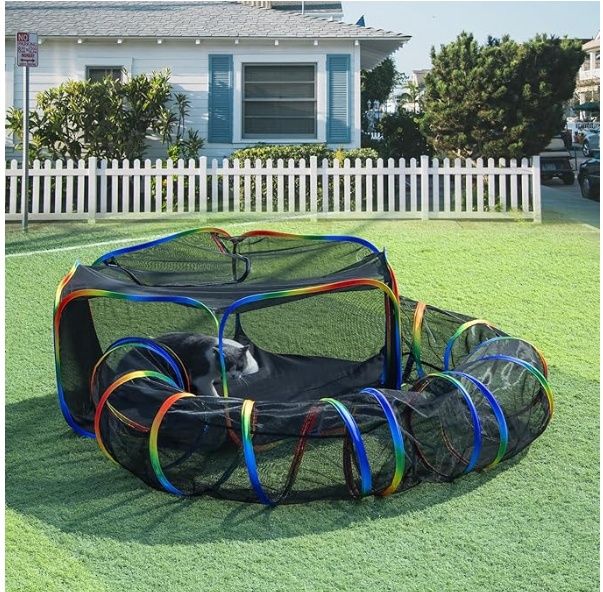 LUCKITTY Outdoor Rainbow Cat Enclosures Playground