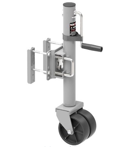 TOWKING Side Wind Dual Wheels Trailer Jack, Silver