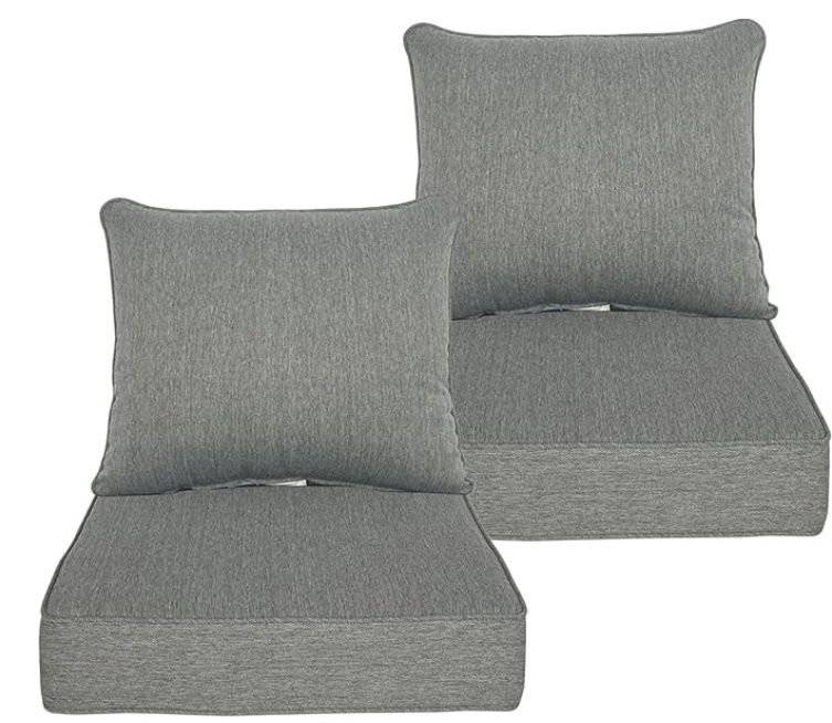 Localive 22x24 inch Outdoor/Indoor Deep Seat Patio Cushions set of 2 Localive 22x24 inch Outdoor/Indoor Deep Seat Patio Cushions set of 2