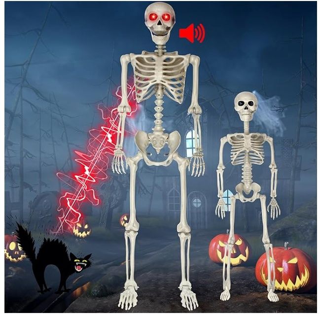 MAIAGO 2 Pack Halloween Skeletons, 5.4 FT Life-Size
