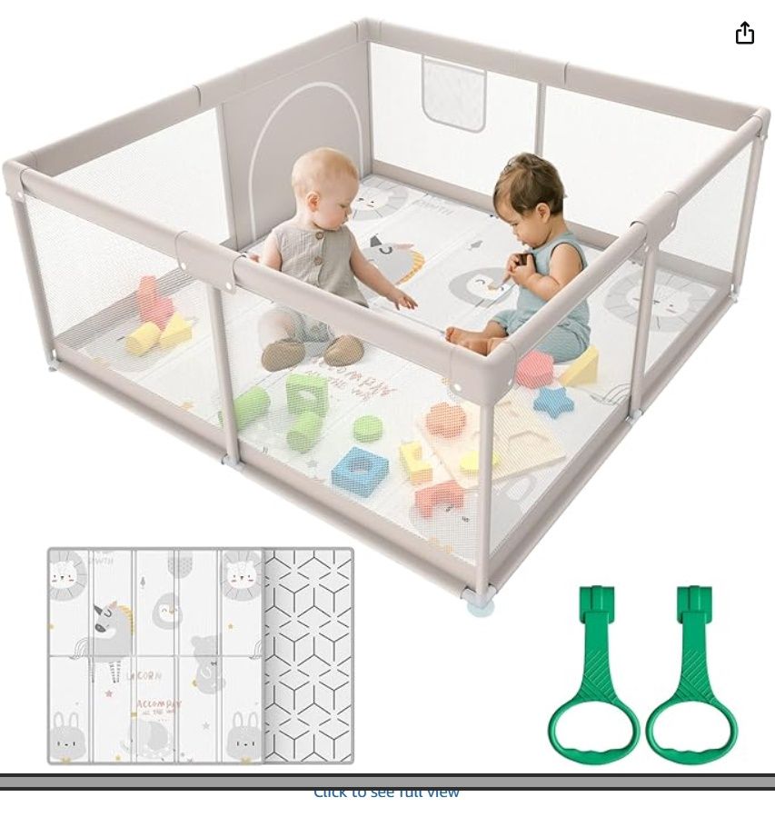 Baby Playpen with Mat, 47x47inch Playpen, Playpen for Babies and Toddlers