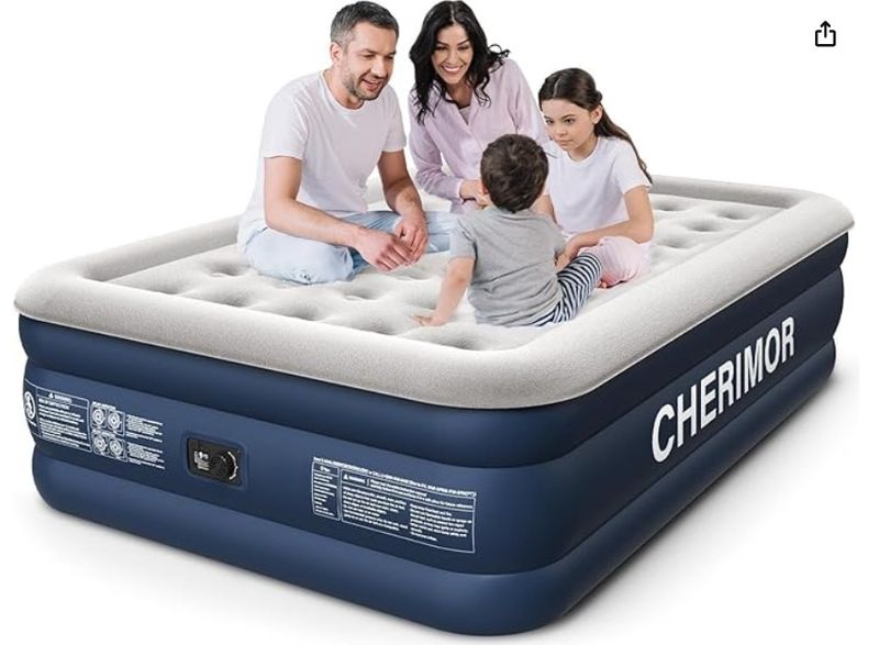 CHERIMOR Queen Air Mattress with Built-in Pump, 18&quot;