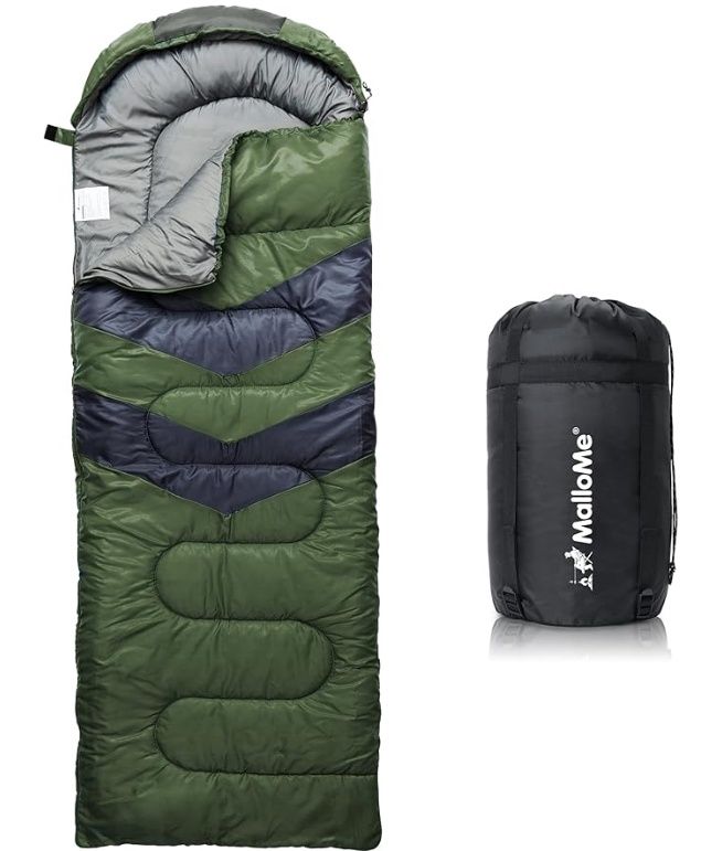 MalloMe Sleeping Bag for Adults Winter, Fall &amp; Spring - Single