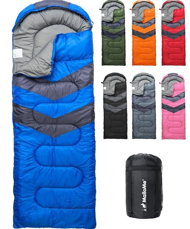 MalloMe Sleeping Bag for Adults, Kids - Single 15.5 to 32.2 Celsius