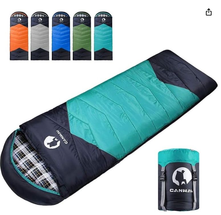 CANWAY Sleeping Bag with Compression Sack, Lightweight and Waterproof CANWAY Sleeping Bag with Compression Sack, Lightweight and Waterproof