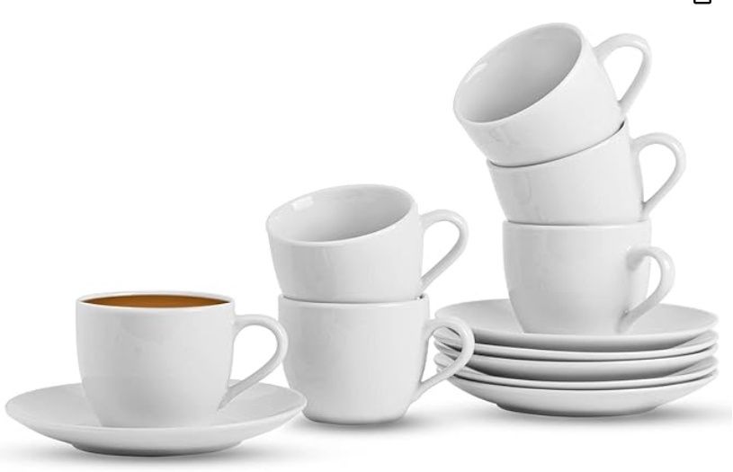 GOURMEX Ceramic White Cappuccino Cups
