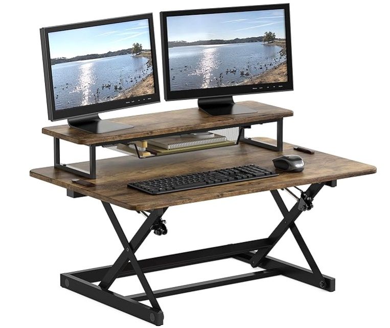 SHW 36-Inch Adjustable Height Sit-Stand Riser