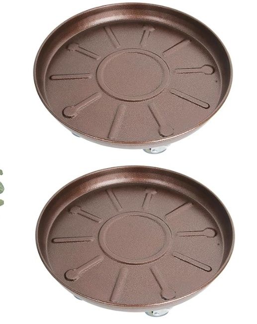 Kaoolaa Plant Caddy with Wheels Heavy Duty, Colour: Bronze 3 pack 16&quot;