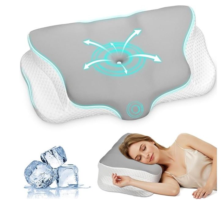 Ehomfory Neck Cervical Pillow, 2 in 1 Memory Foam Support Pillow