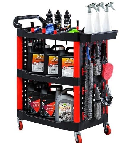Nuscen 3 Tier Rolling Detailing Tool Cart,440lb