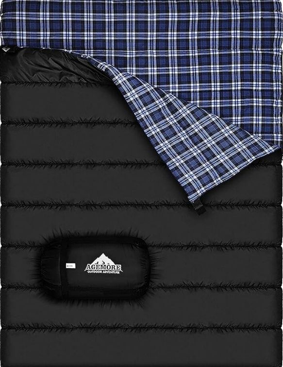AGEMORE Cotton Flannel Double Sleeping Bag