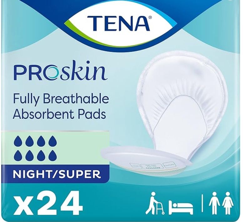 Tena Night Super 2 Piece Incontinence Pads, 24 Count