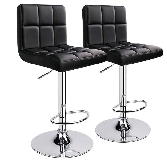 Leopard Bar Stools, Modern PU Leather Adjustable Swivel Bar Stool