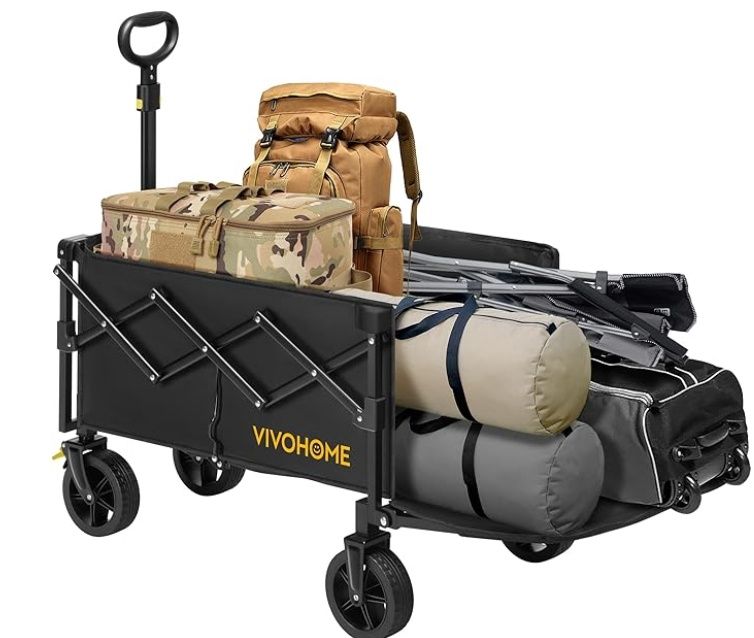 VIVOHOME 130L Collapsible Wagon with Tailgate