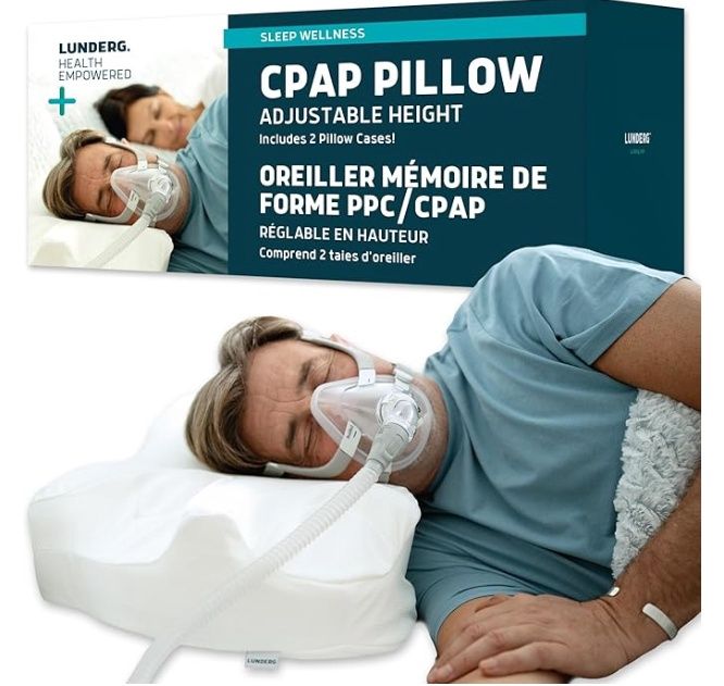 Lunderg CPAP Pillow for Side &amp; Back Sleepers