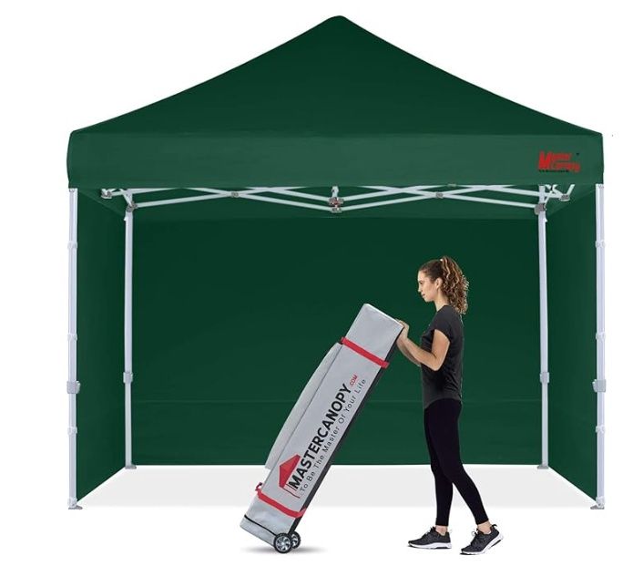 MASTERCANOPY Pop-up Canopy Tent Compact Instant Canopies with 4 Removable Side Walls