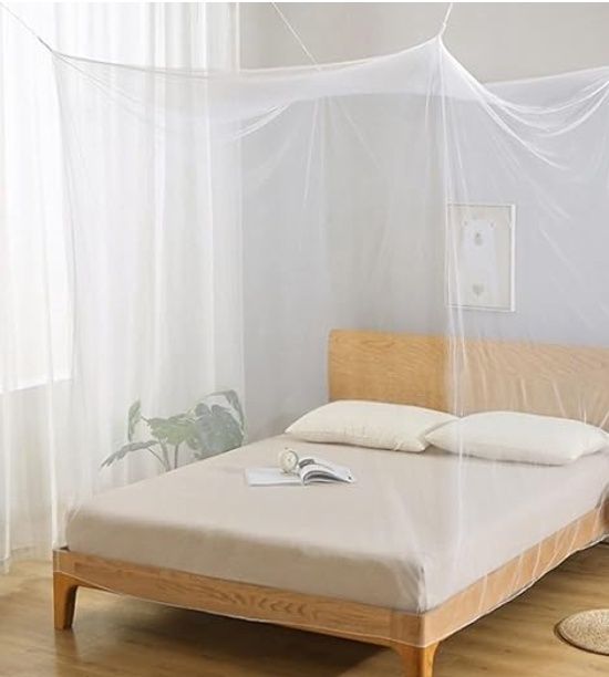 LINSOCLE Double Bed Mosquito Net, 200 x 200 x 180 cm, for Home and Camping