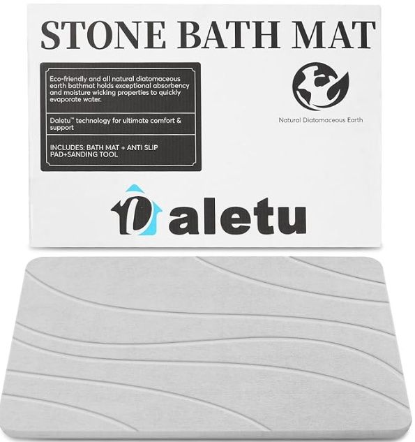 Daletu Stone Bath Mat, Quick-Dry Diatomaceous Earth Stone Mats for Bathroom 16&quot; x 24&quot;
