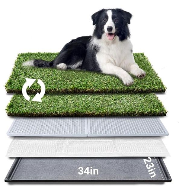 HQ4us Dog Grass Pad with Tray Large 34”×23”