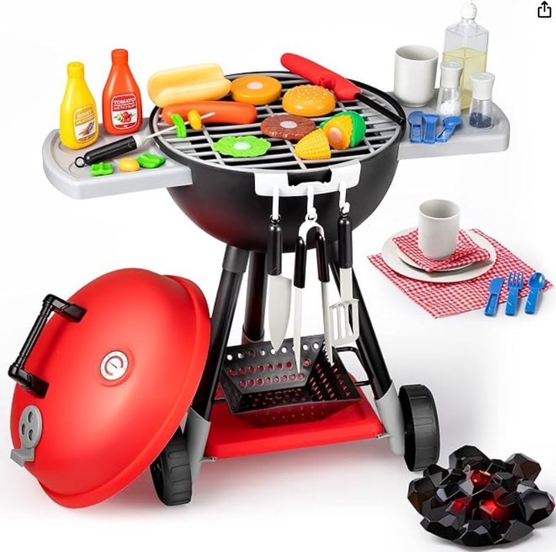 27 PCS Kitchen Toy Set, BBQ Play Grill, Cooking Toy Set