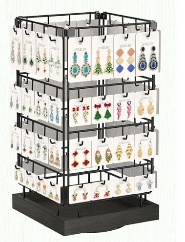 EsLuker.ly Rotating Earring Display Holder Stand, Black