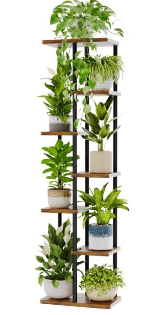 Bamworld Tall Plant Stand Indoor, 6 Tier Metal